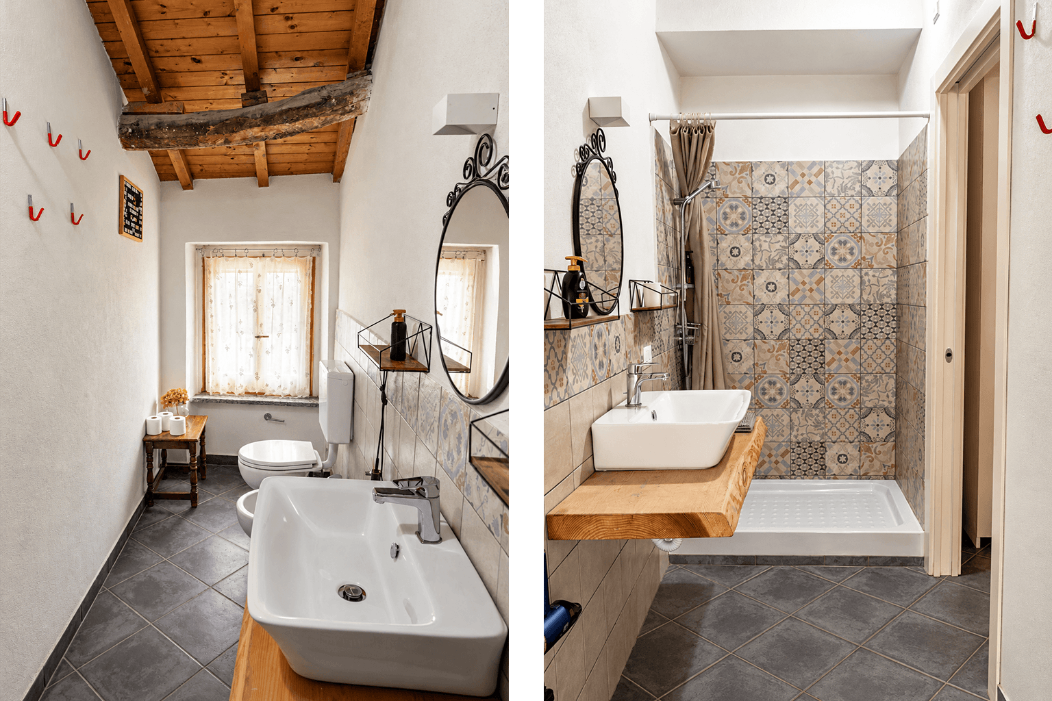 Achillea bagno e cucina B&B Sant'Anna bagno della mansarda del B&B Sant’Anna a Cairo Montenotte